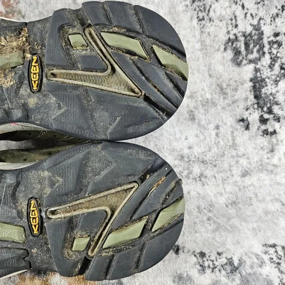 Keen Hiking Trail Shoes Womens 10 Olive Green Suede Lace Up Rubber Toe Rugged - Picture 15 of 16